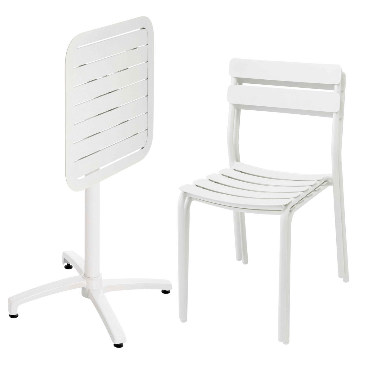 GARTENSET 3-tlg., Weiß - Weiß, Metall - Oviala