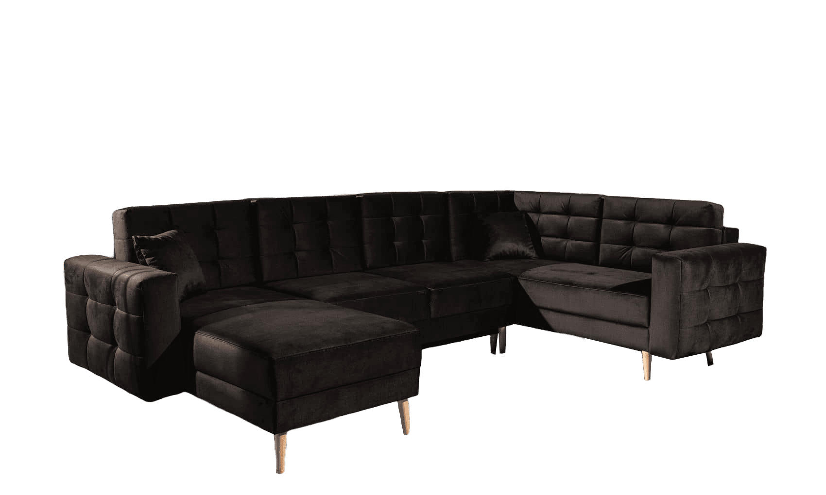 WOHNLANDSCHAFT mit Schlaffunktion, beidseitig montierbar - Dunkelbraun/Pinienfarben, Holz/Textil (326/92/202cm) - Eltap