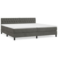 BOXSPRINGBETT MIT MATRATZE DUNKELGRAU 200X200 CM SAMT - Dunkelgrau, Holz/Textil (200/200cm) - vidaXL