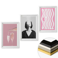 WANDBILDER 3er-Set - 40x60 cm Weißer Rahmen - Stilvolles Porträt, Champagner-Entspannung - Weiß, Kunststoff (40/60cm) - ArtPrintCave