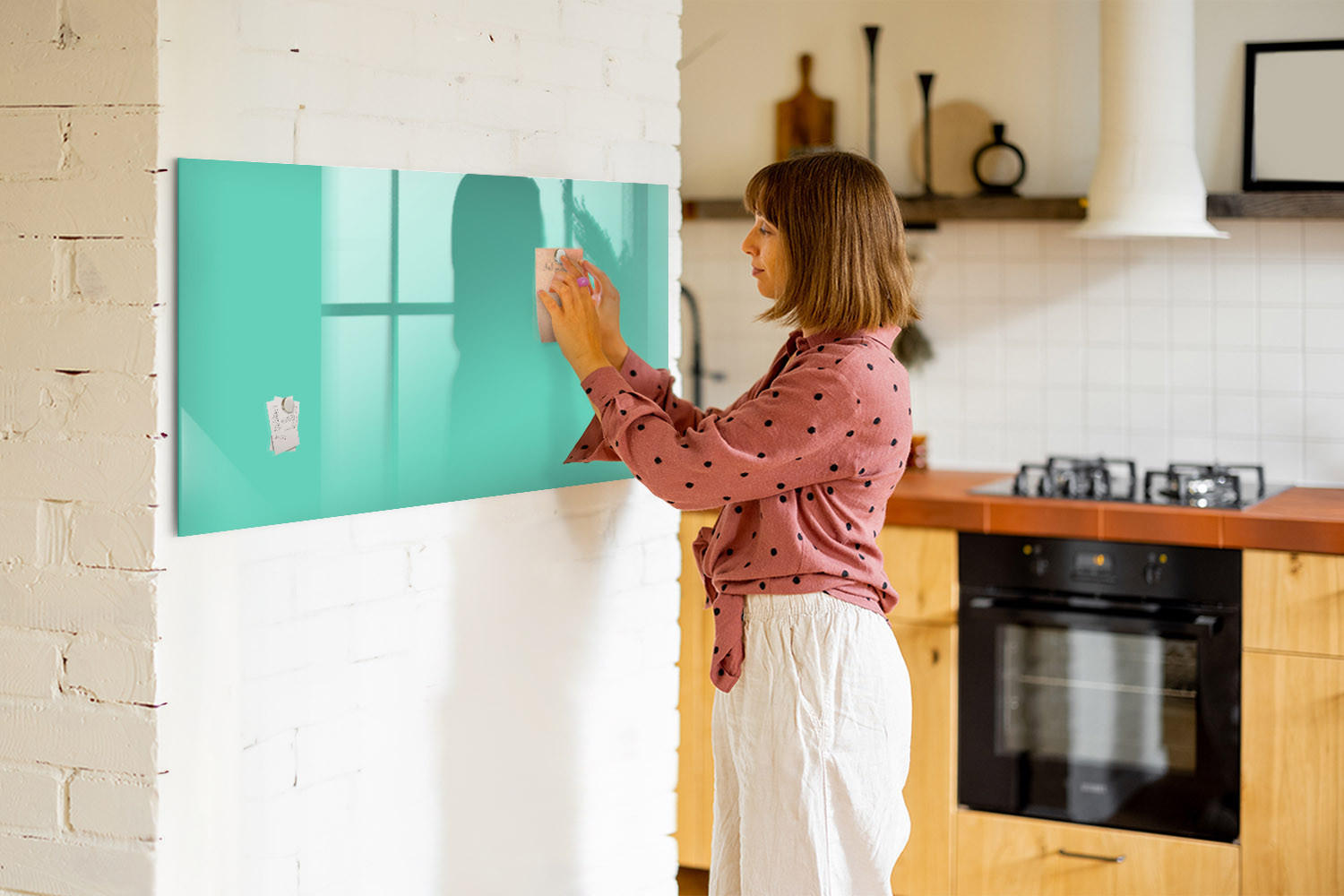 MAGNETTAFEL 120x60 Türkis schwarzer Marker - Türkis, Glas (120/0.4/60cm) - TULUP