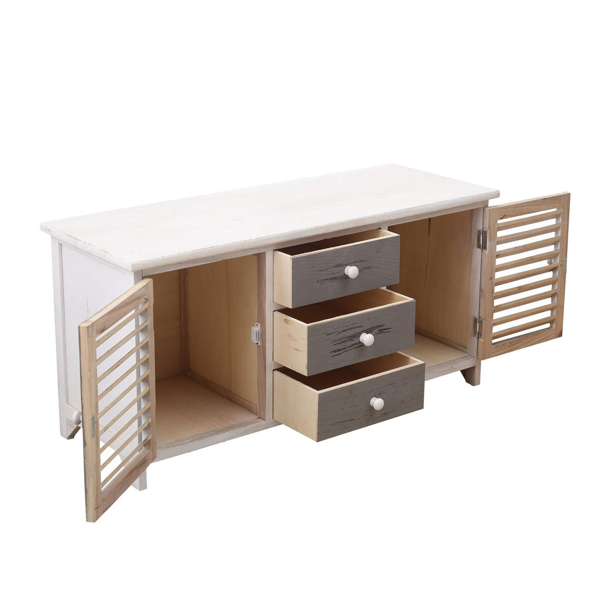 SIDEBOARD Weiß 34/90/44 cm - Weiß, Holz (34/44/90cm) - Mobili Rebecca