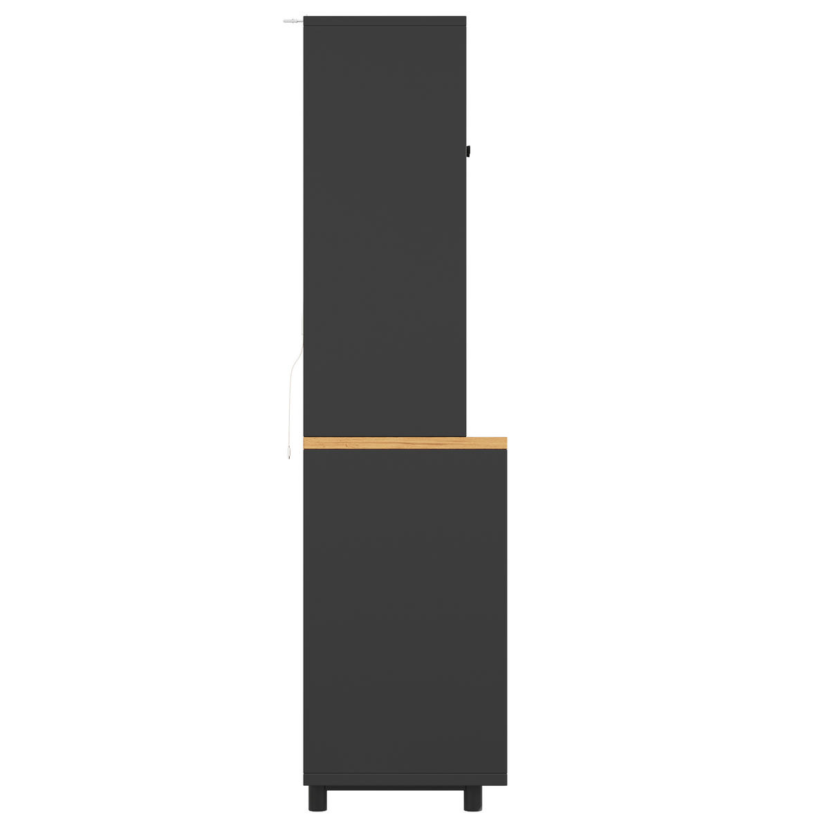 BUFFETSCHRANK Schwarz 140/40/185 cm - Schwarz, Holz (140/185/40cm) - PANGIVO
