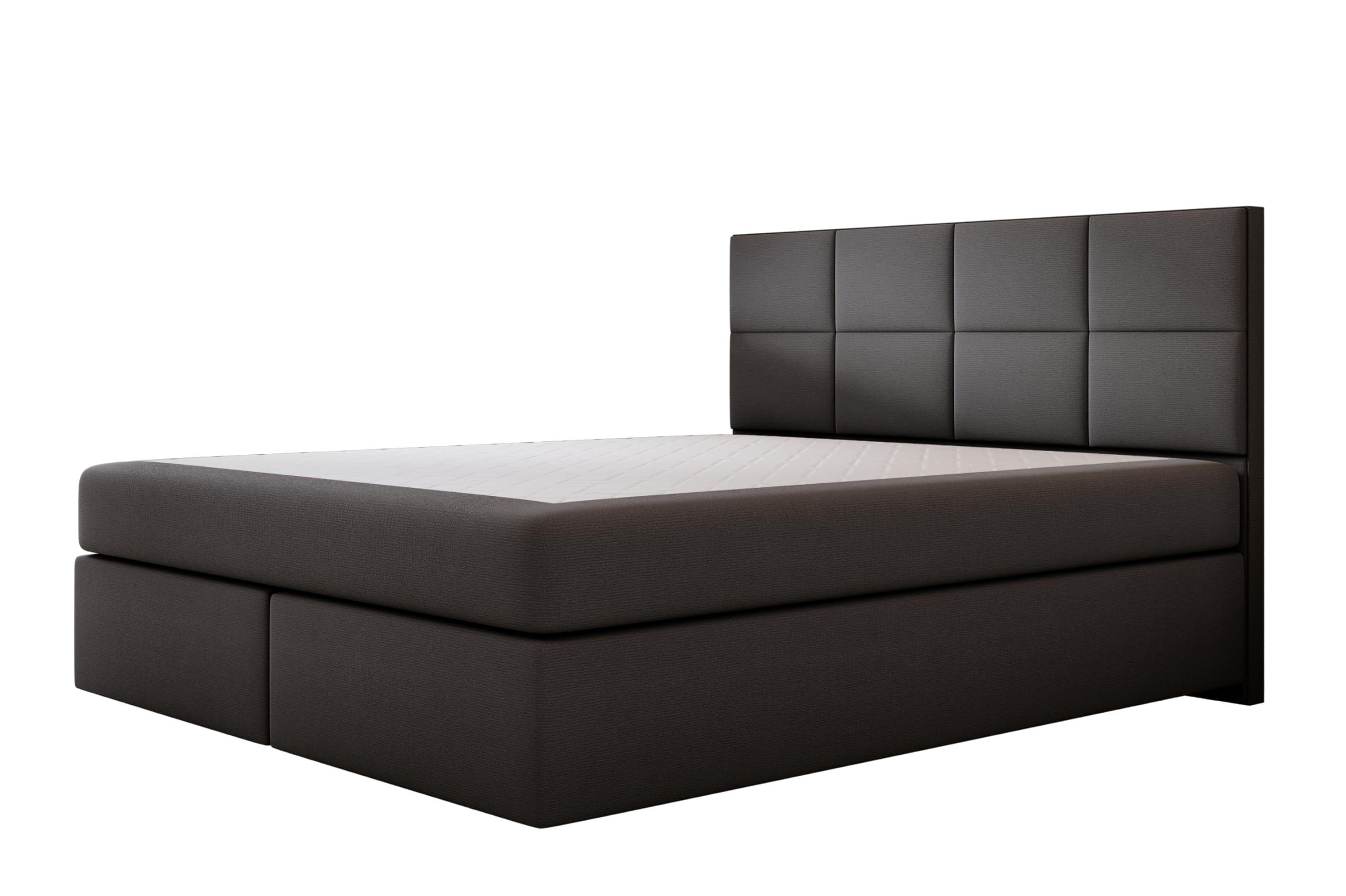 BOXBETT mit Pocket und Bonellmatratze - Mallorca - Sehr Weich Modern Bett ohne Bettkasten - 180x200 cm - Schwarz - Schwarz, Kunststoff (180/200cm) - Trada