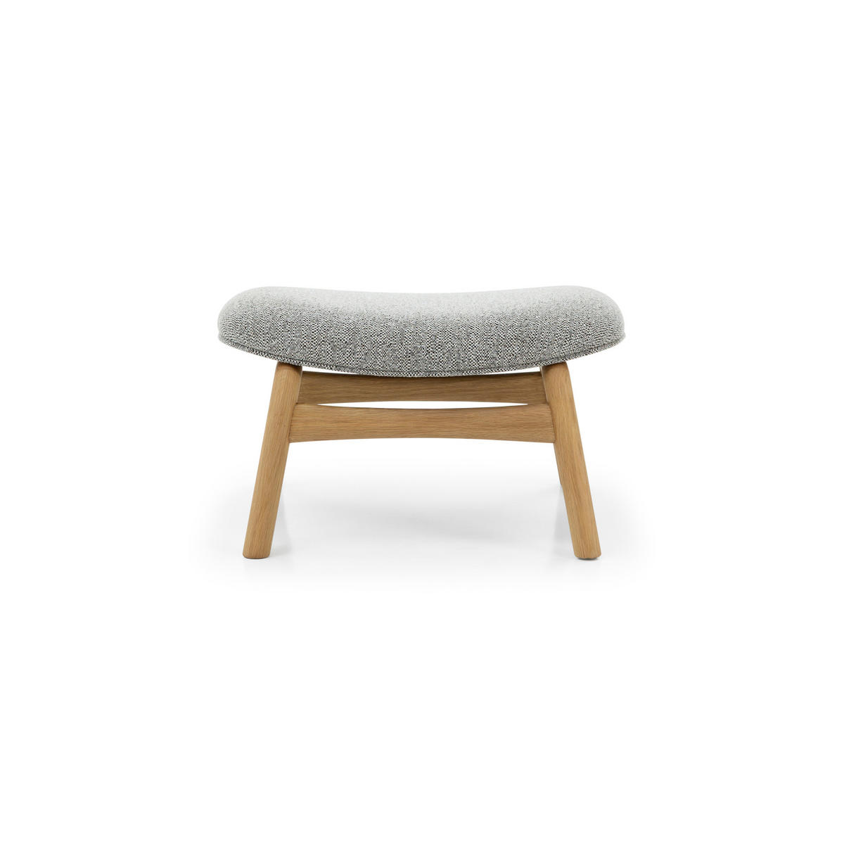 FUSSHOCKER Theo, Natur Massiveiche - Grau, Holz (51/36/62cm) - WOODEK