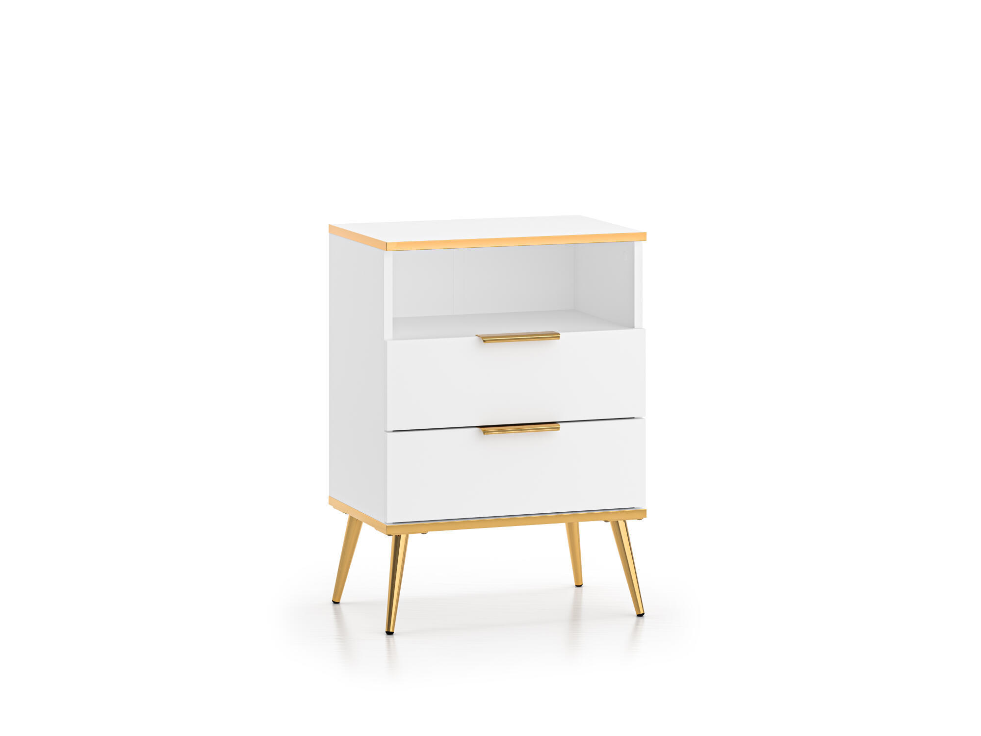 NACHTTISCH VITERBO Weiß 50x34x70 cm - Weiß, Holzwerkstoff (50/70/34cm) - FURNLUX
