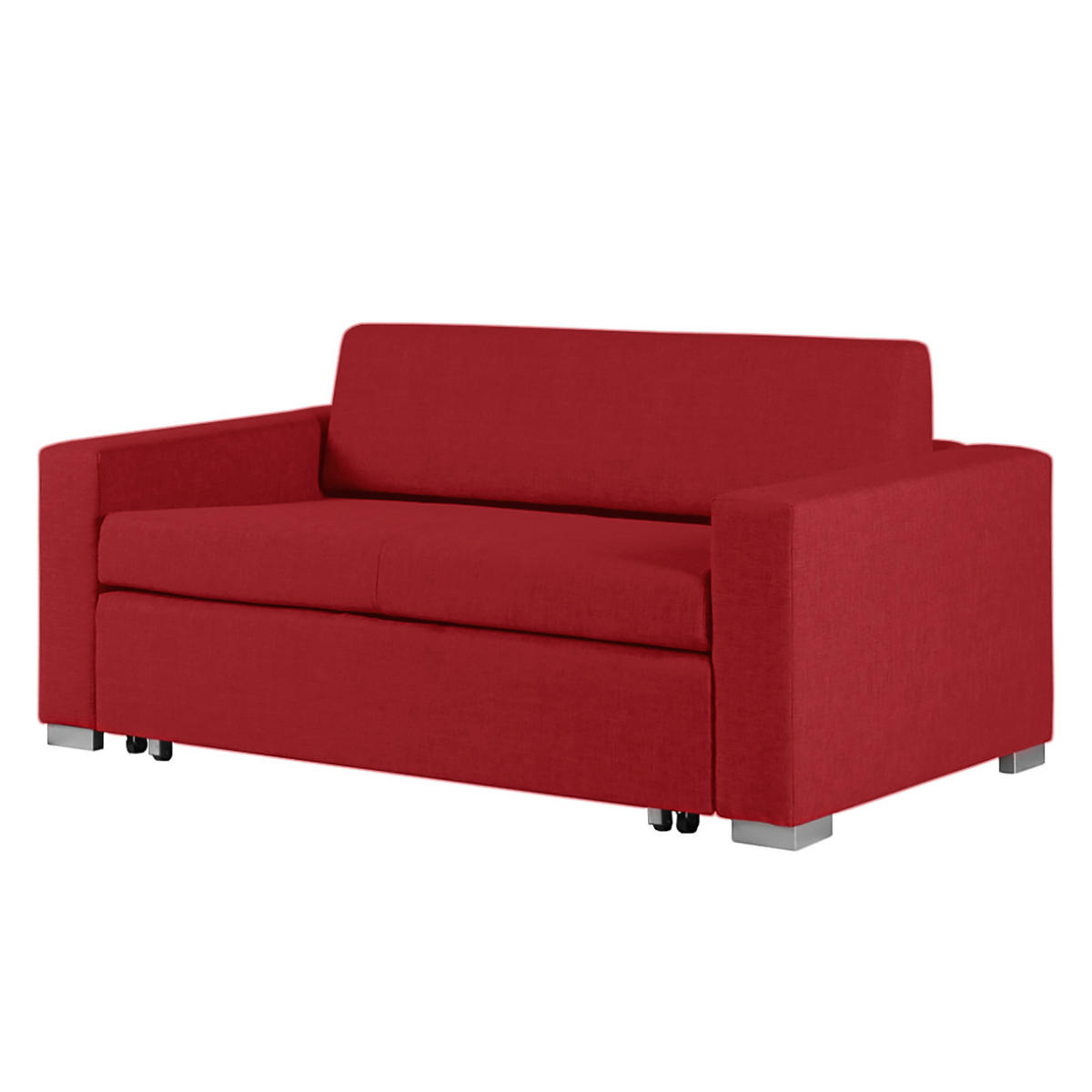 SCHLAFSOFA - Silberfarben/Rot, Textil (173/90/90cm) - home24