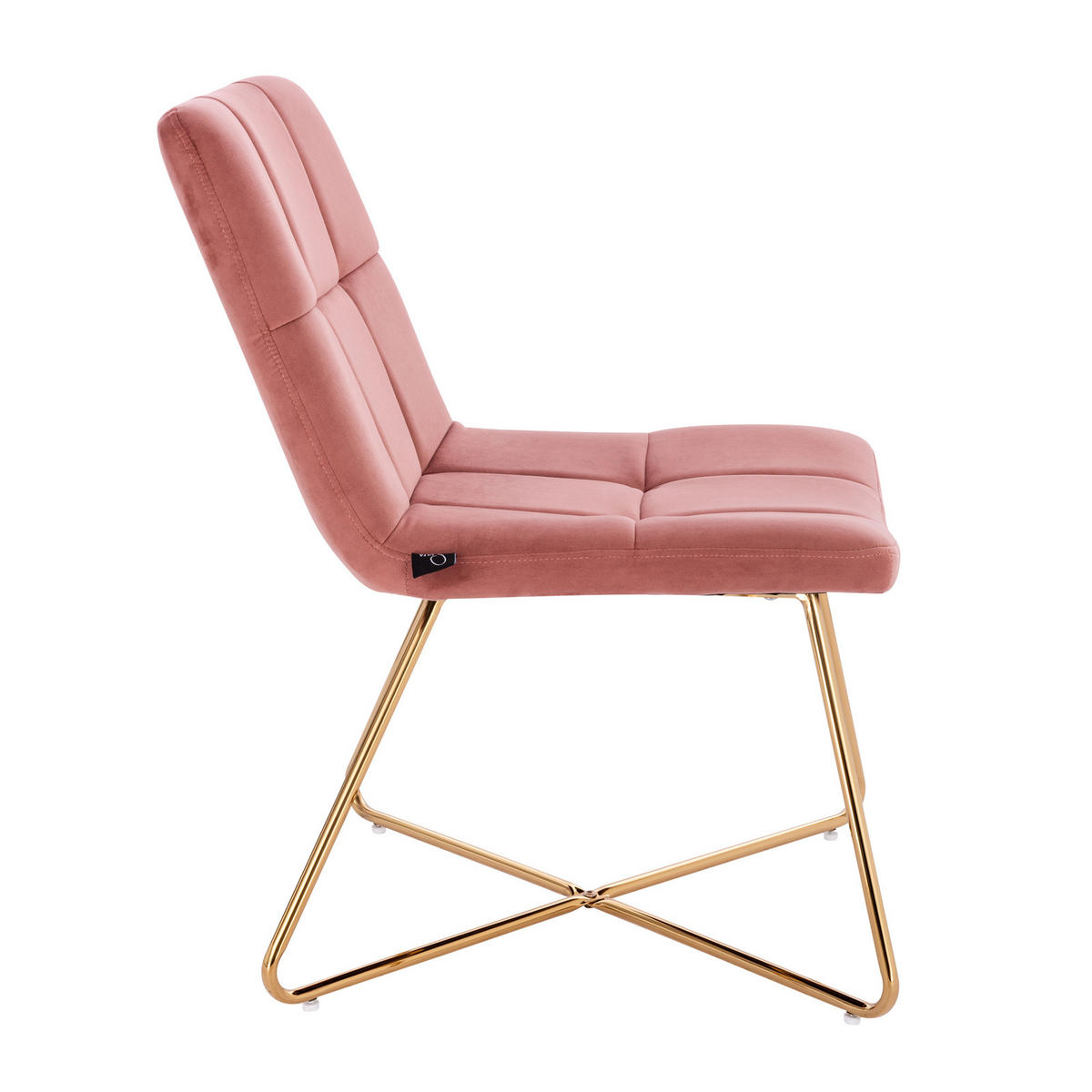 LOUNGESESSEL LYNN Samt Pink - Goldfarben/Altrosa, Textil/Metall (58/82/64cm) - SVITA