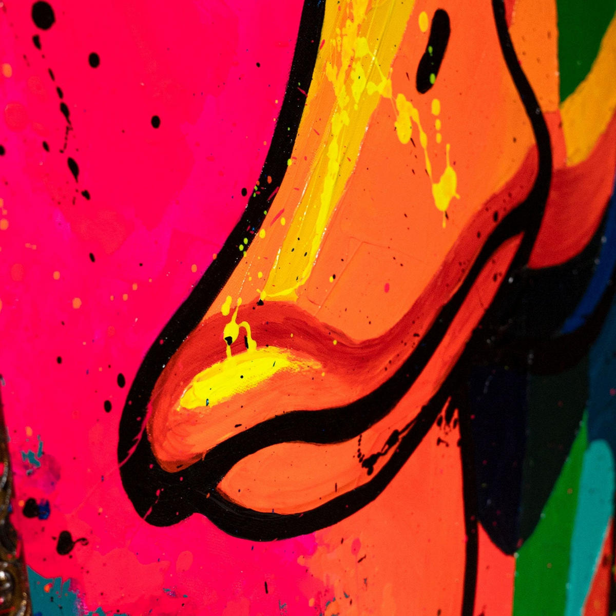 GEMÄLDE Entchen-Vibe Schattenfugenrahmen Gold 160x80 cm - Goldfarben, Holz (160/80cm) - YS-art gallery