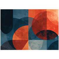 FOTOTAPETE Abstrakt Boho Blau 350x250 cm - Multicolor, Papier (350/250cm) - Wallarena