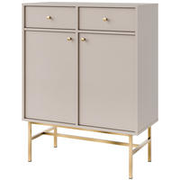 KOMMODE FLOREN, Creme/Gold - Creme, Holzwerkstoff/Metall (83.6/107.5/40.8cm) - KONSIMO®