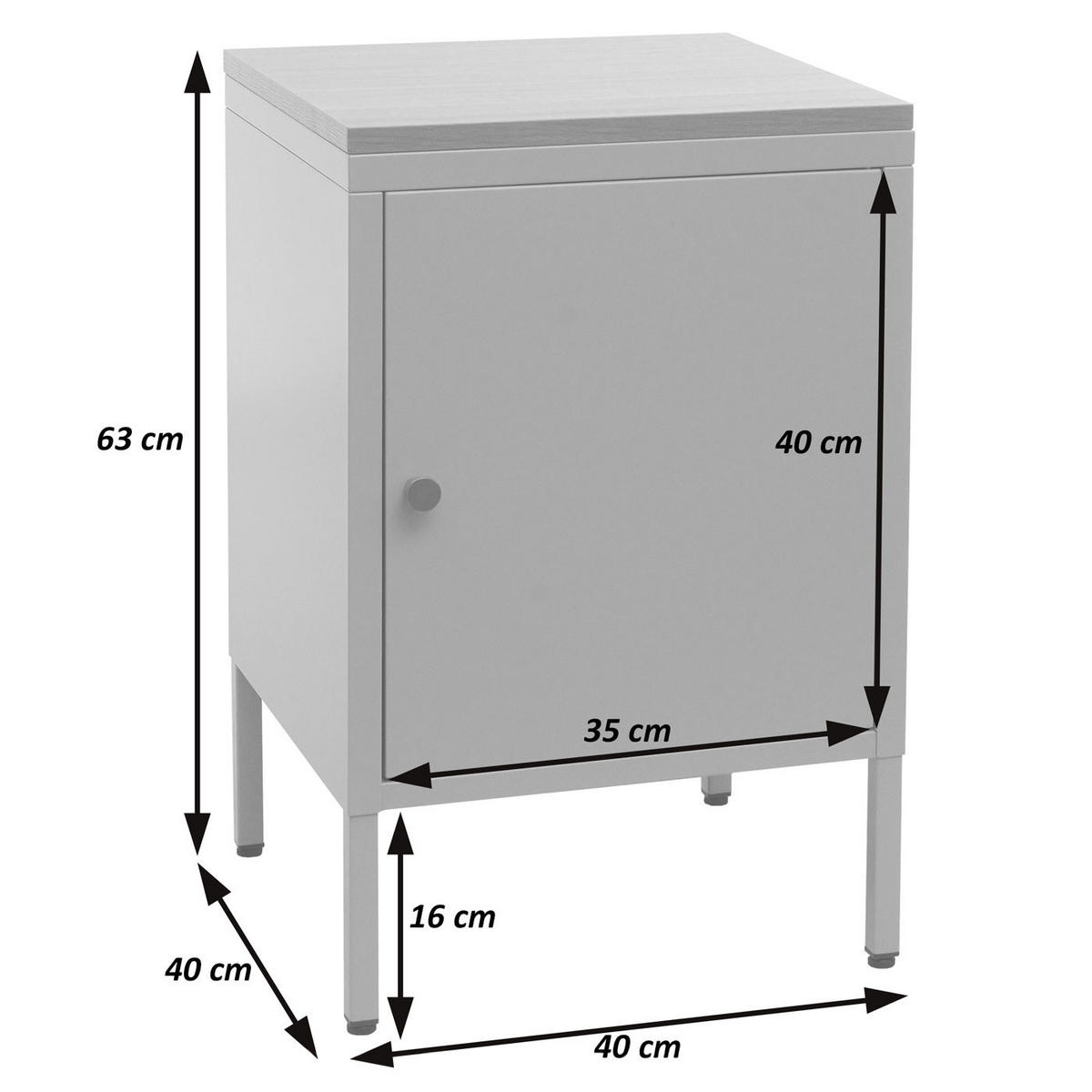 NACHTTISCH Weiß - Weiß, Metall (40/63/40cm) - MCW