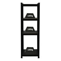 SCHWERLASTREGAL Ragnar All Black Series 150x45x45 cm Fachlast 100 kg Matt Schwarz - Schwarz, Metall (45/150/45cm) - PROREGAL