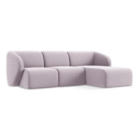 ECKSOFA Rechts Samt Stoff Violett - Flieder/Schwarz, Holzwerkstoff/Kunststoff (248/166cm) - LaMiaSofa