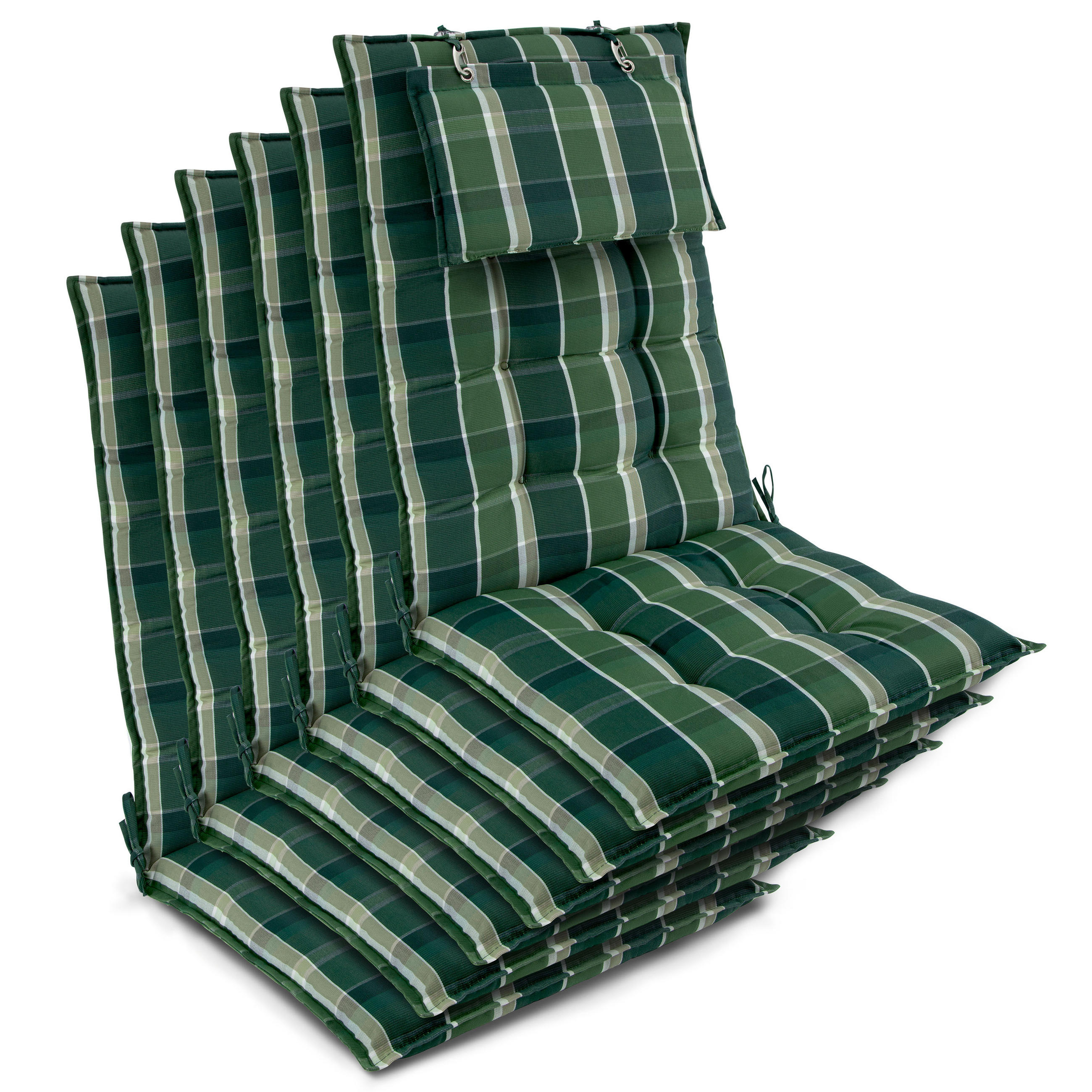 HOCHLEHNER Sun-HL 119x50x8cm Grün-Kariert (6tlg) - Dunkelgrün, Textil (50/120cm) - Beautissu 