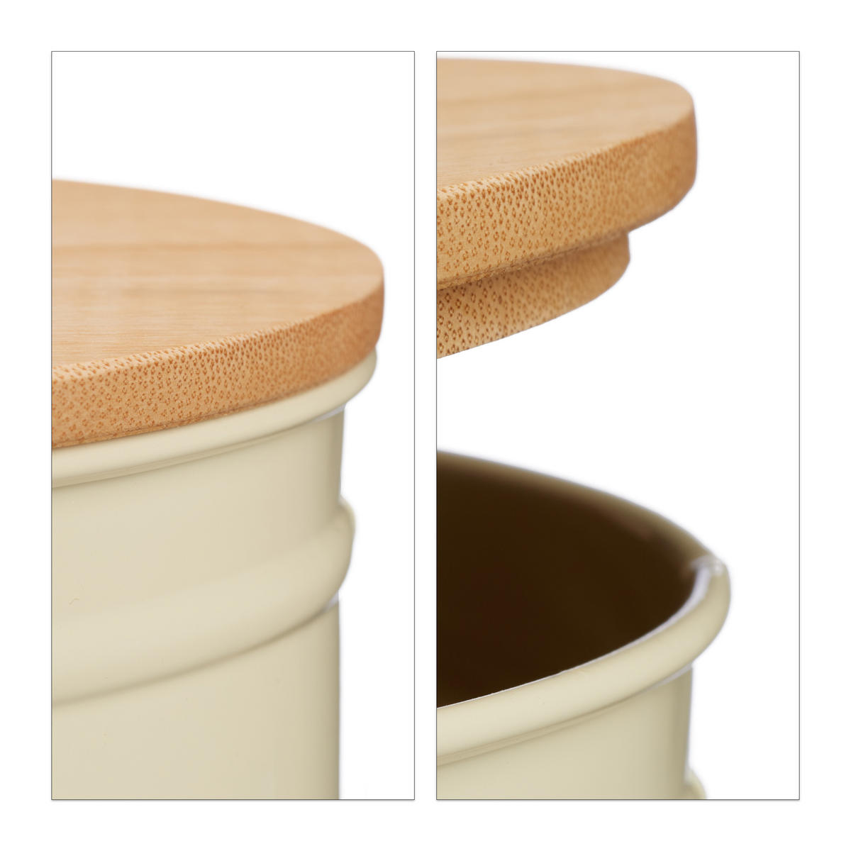 BROTKASTEN - Beige, Holz/Metall (36/14/20cm) - Relaxdays