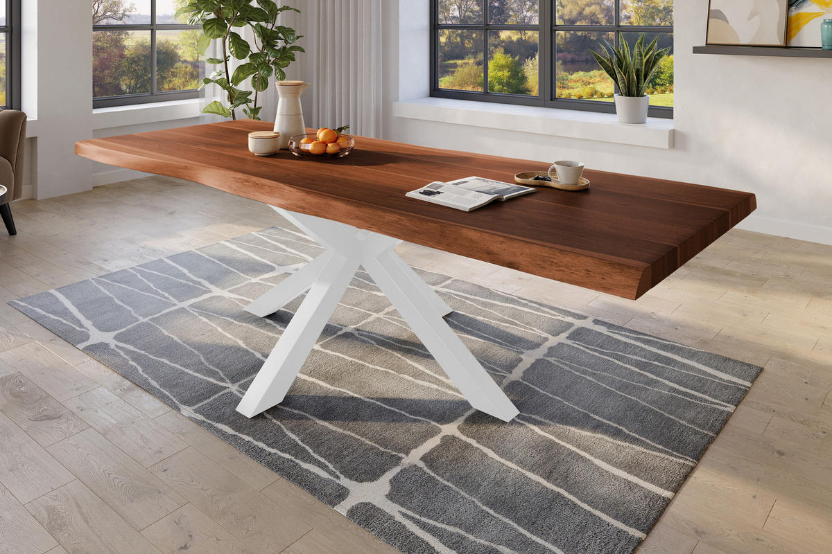 ESSTISCH TITAN - Braun/Weiß, Holz (110/280/79cm) - SAM