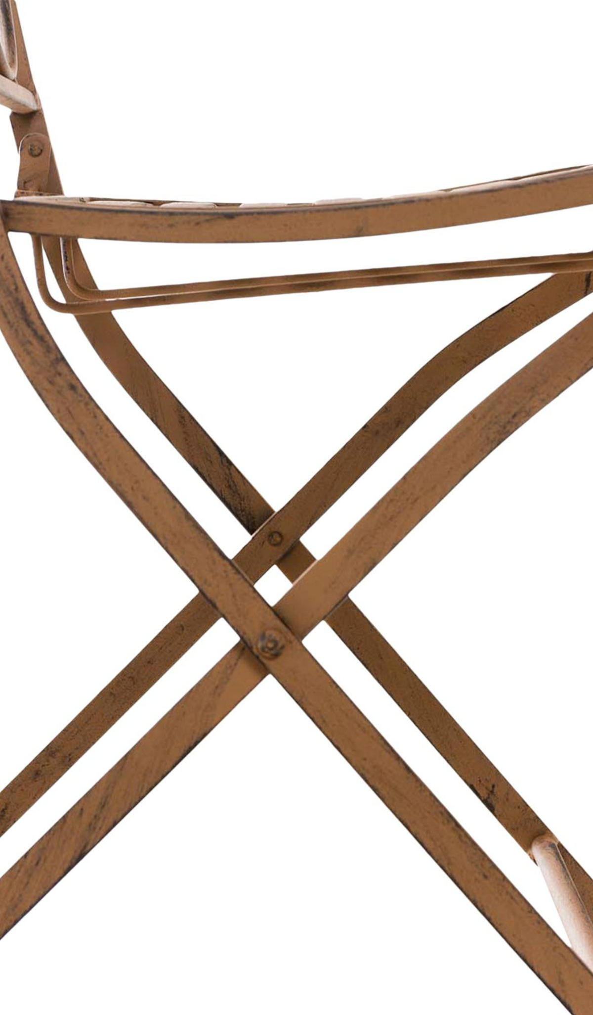 GARTENKLAPPSTUHL 2er Set Metall Antik Braun - Braun, Metall (42/91/49cm) - CLP