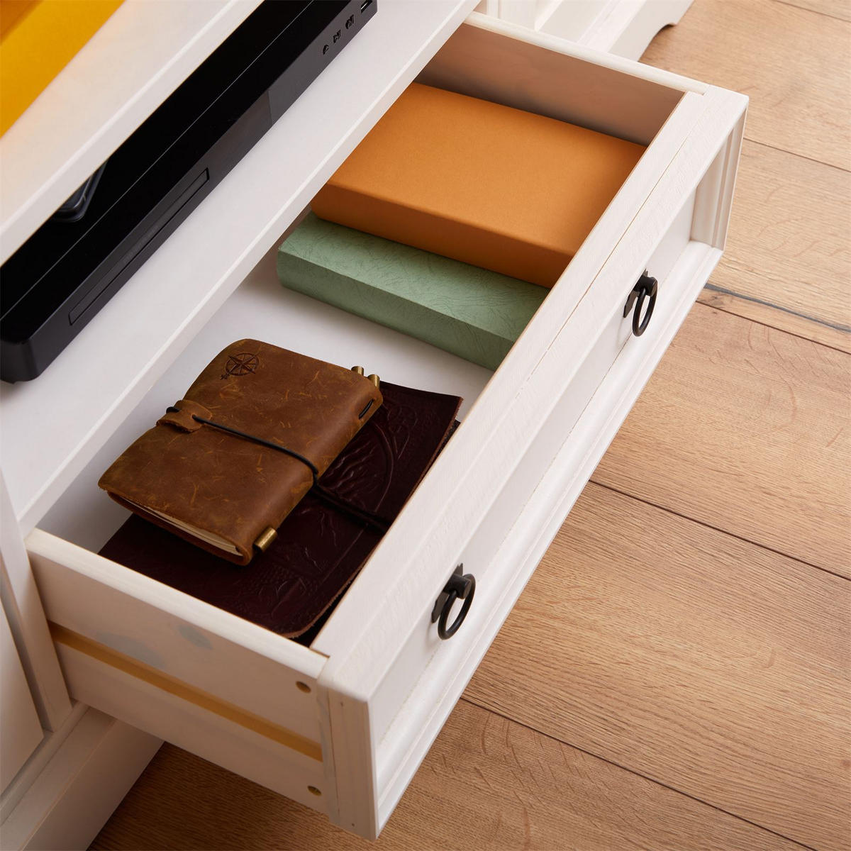 LOWBOARD TEQUILA - Weiß/Braun, Holz (140/61/47cm) - IDIMEX