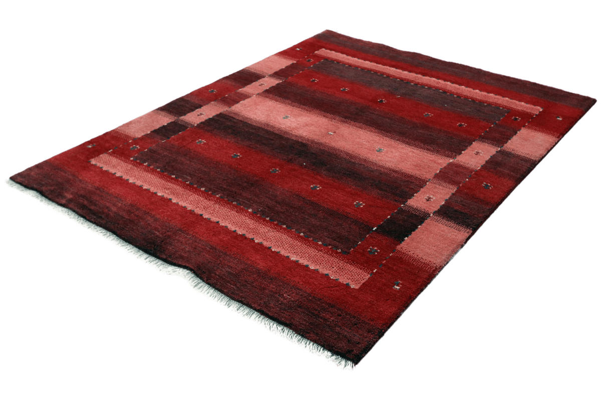 GABBEH-TEPPICH handgeknüpft Rizbaf Bunt, Rot 204/153 cm Schurwolle - Rot/Multicolor, Textil (153/204cm) - Looma
