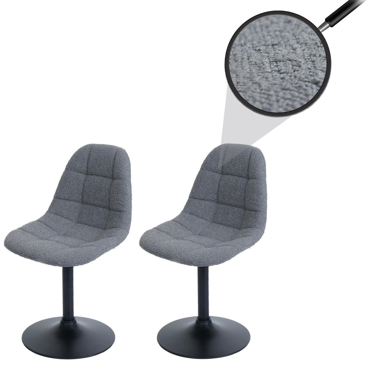 ESSZIMMERSTUHL Grau 2er-Set - Grau, Textil (47/83/43cm) - MCW
