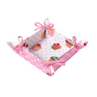 BROTKORB Cupcakes – faltbar mit Wende-Design - Rosa, Textil (22/7/22cm) - Homescapes