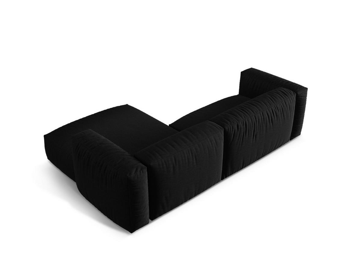 ECKSOFA modular rechts Martina aus strukturiertem Stoff schwarz 2 Sitzplätze - Schwarz, Textil (176/283cm) - Micadoni