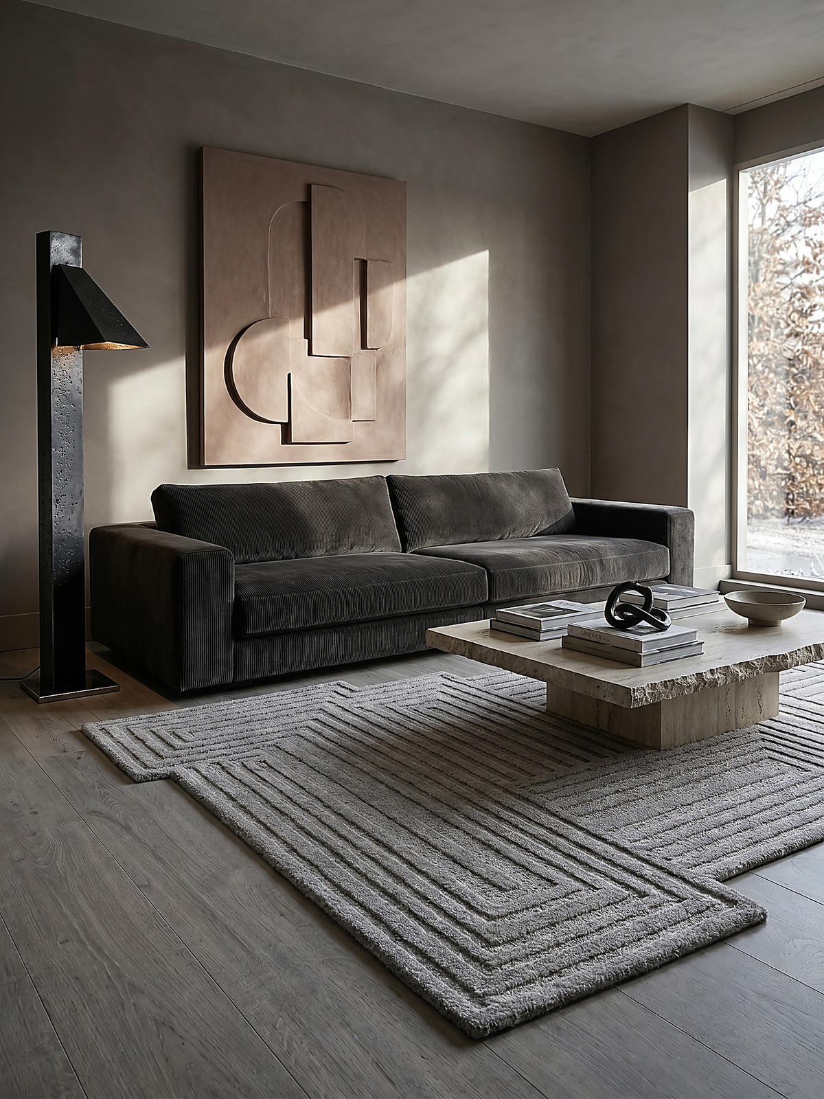 WOLLTEPPICH LEVEN, geometrisch, Grau, 160 x 230 cm - Grau, Textil (230/160cm) - KADIMA DESIGN