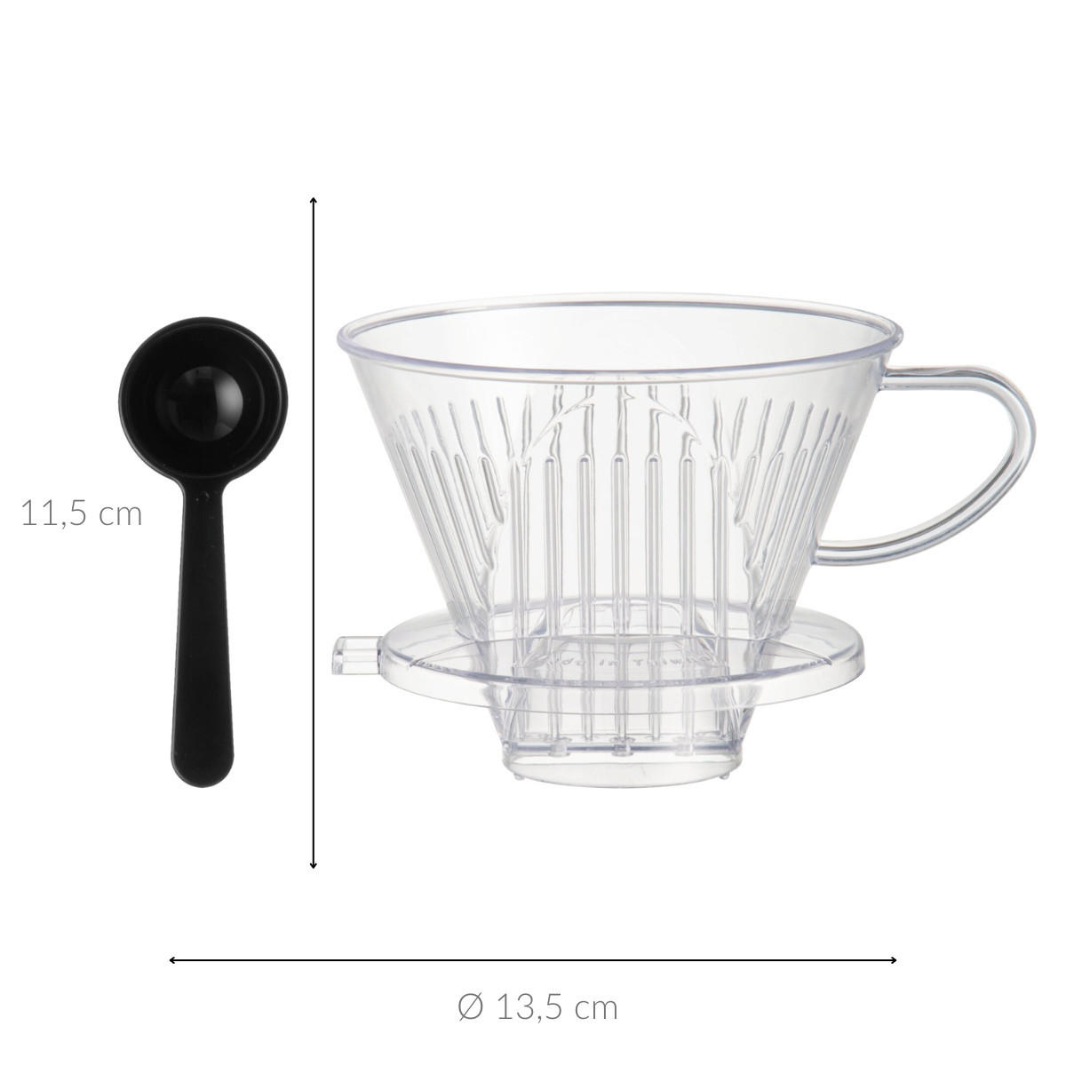 KAFFEEFILTER Tropfer Kunststoff Ø 13,5 cm - Transparent, Kunststoff (15/11.5/13.5cm)