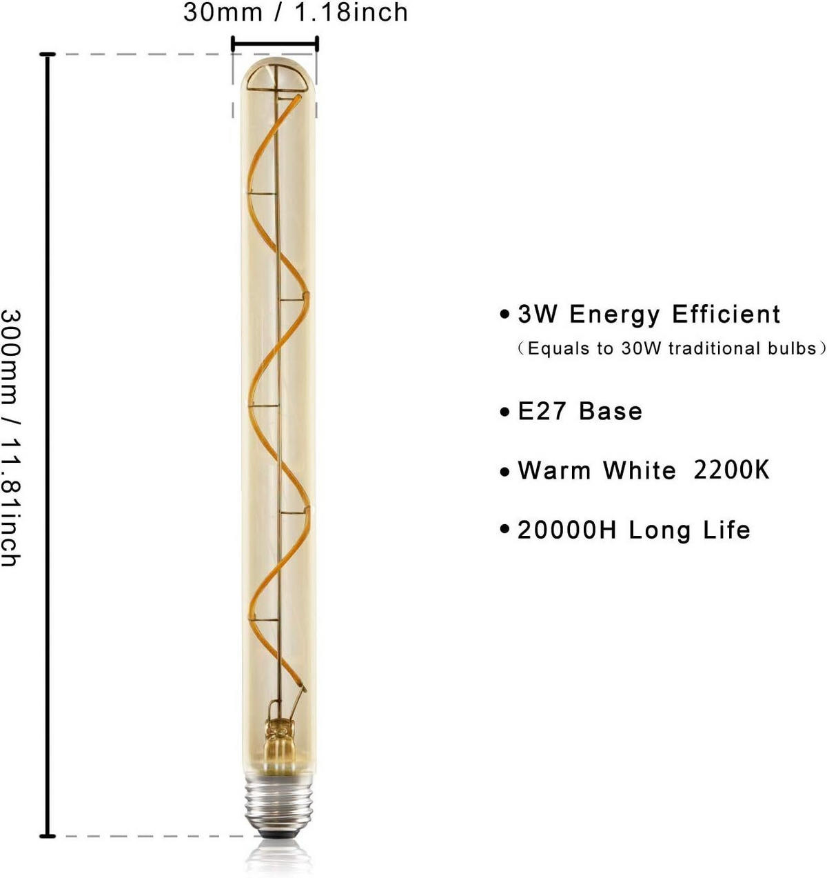 LED-LEUCHTMITTEL Armin II 3/3/30cm - Braun, Glas (3/30cm) - Nettlife