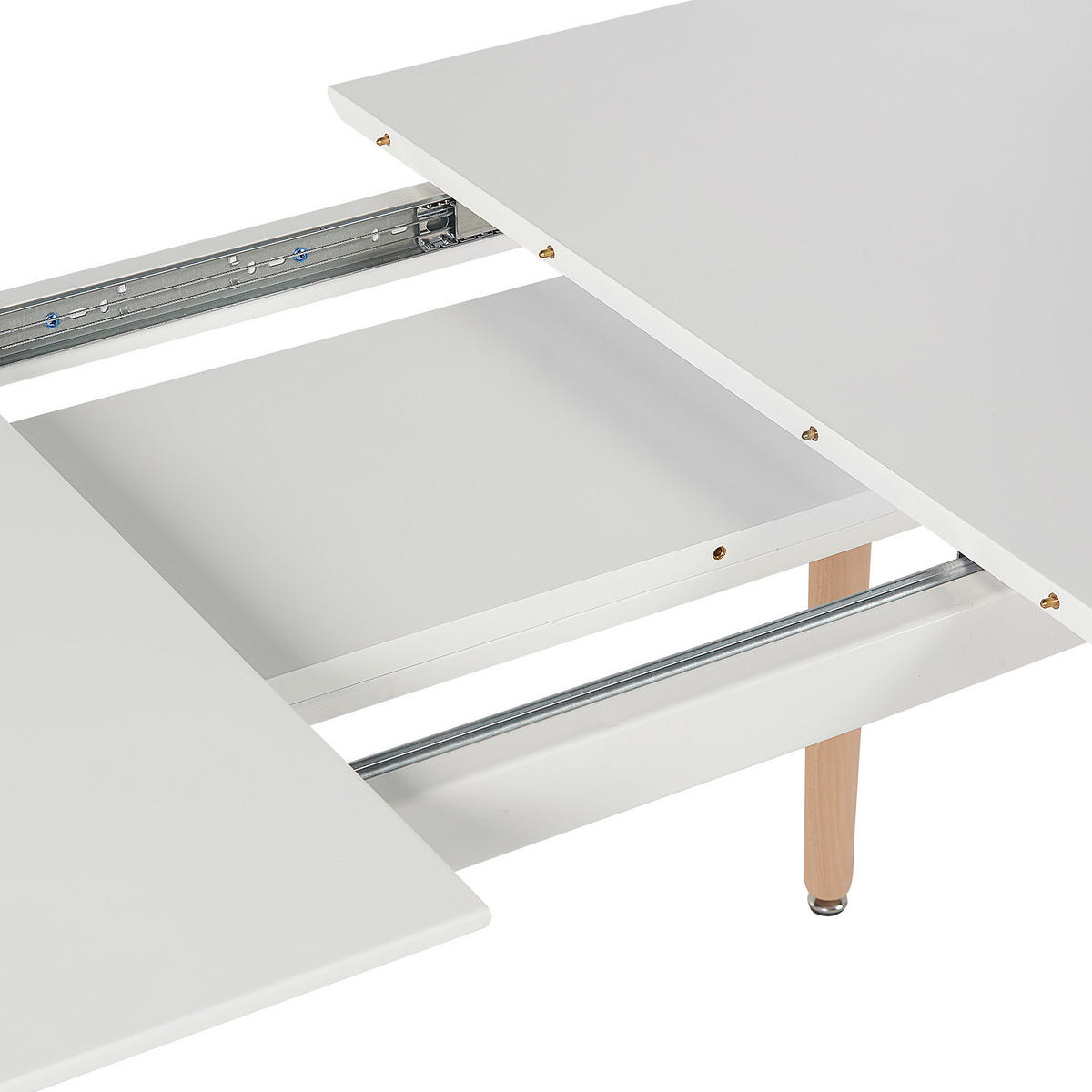 ESSTISCH 120-150/80/75 cm Weiß, Hellbraun Rechteckig Mirabel - Weiß, Holzwerkstoff (150/80/75cm) - Beliani