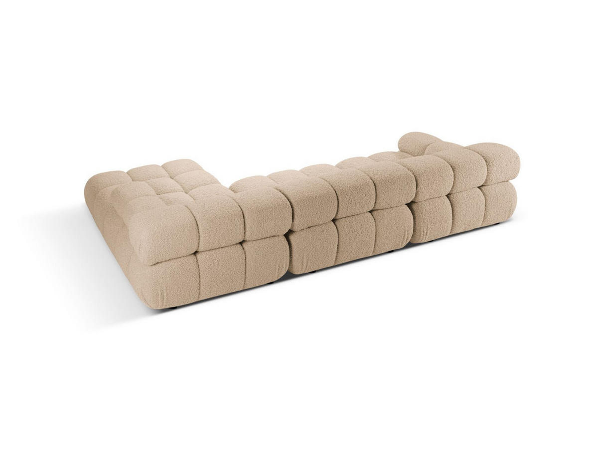 ECKSOFA modular rechts Bellis aus Boucle sandfarben 4 Sitzplätze - Sandfarben, Textil (155/282cm) - Micadoni