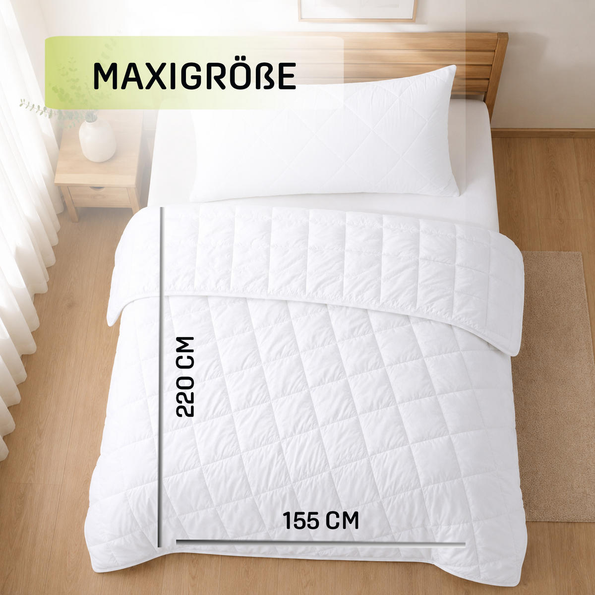 STEPPBETT 4 Jahreszeiten 155x220cm - Weiß, Textil (155/220cm)