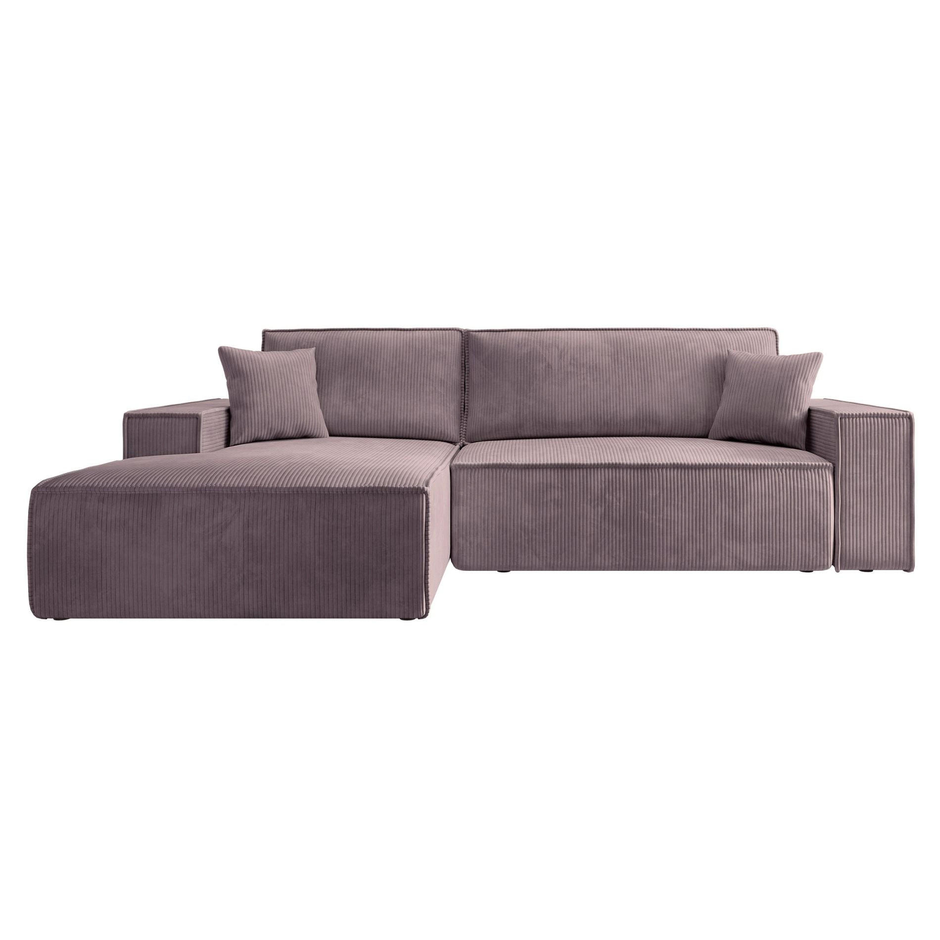 ECKSOFA Farese Rosa mit Cordbezug, links - Pink/Schwarz, Kunststoff/Textil (267/167cm) - Selsey