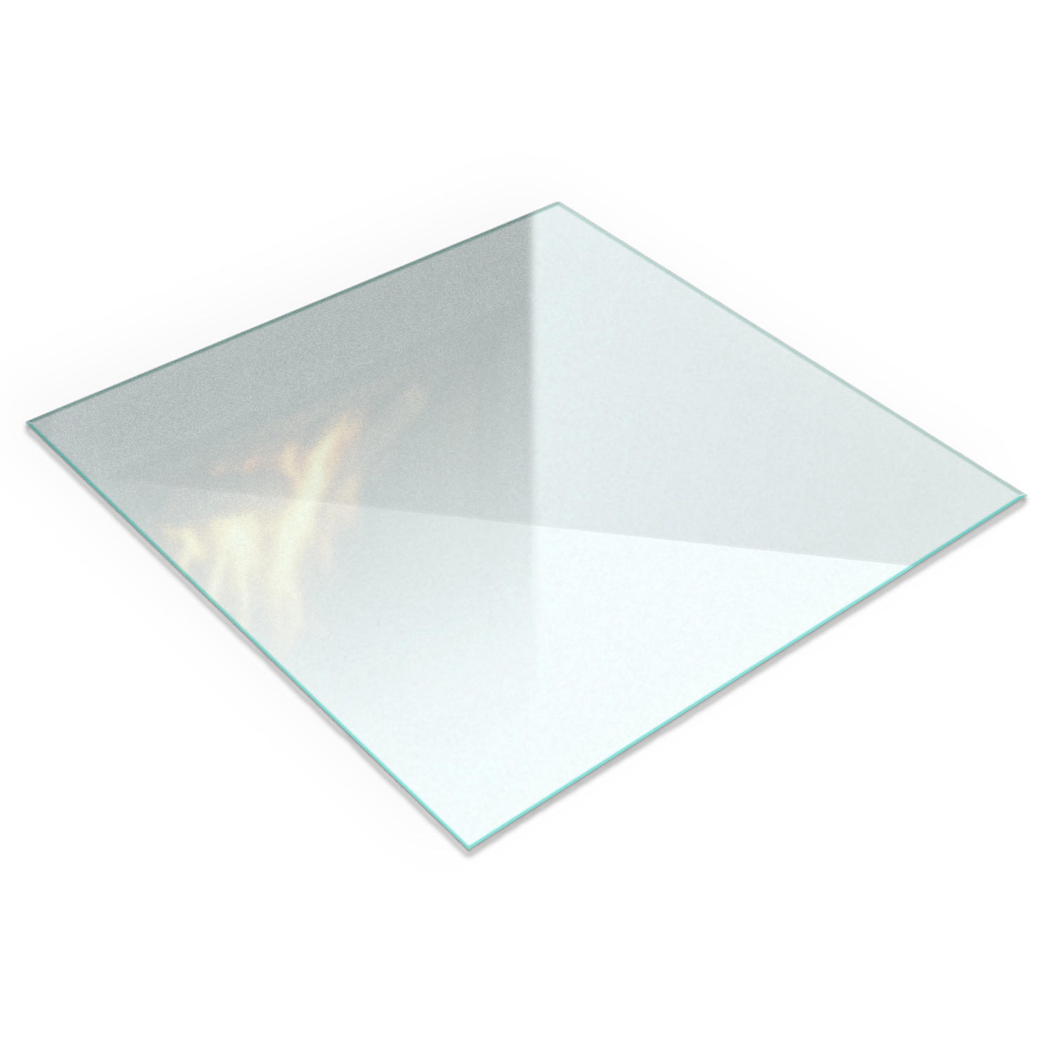GLASPLATTE für Kaminofen 60x60 cm – Milchglas Optik - Transparent, Glas (60/50/0.4cm) - ArtPrintCave