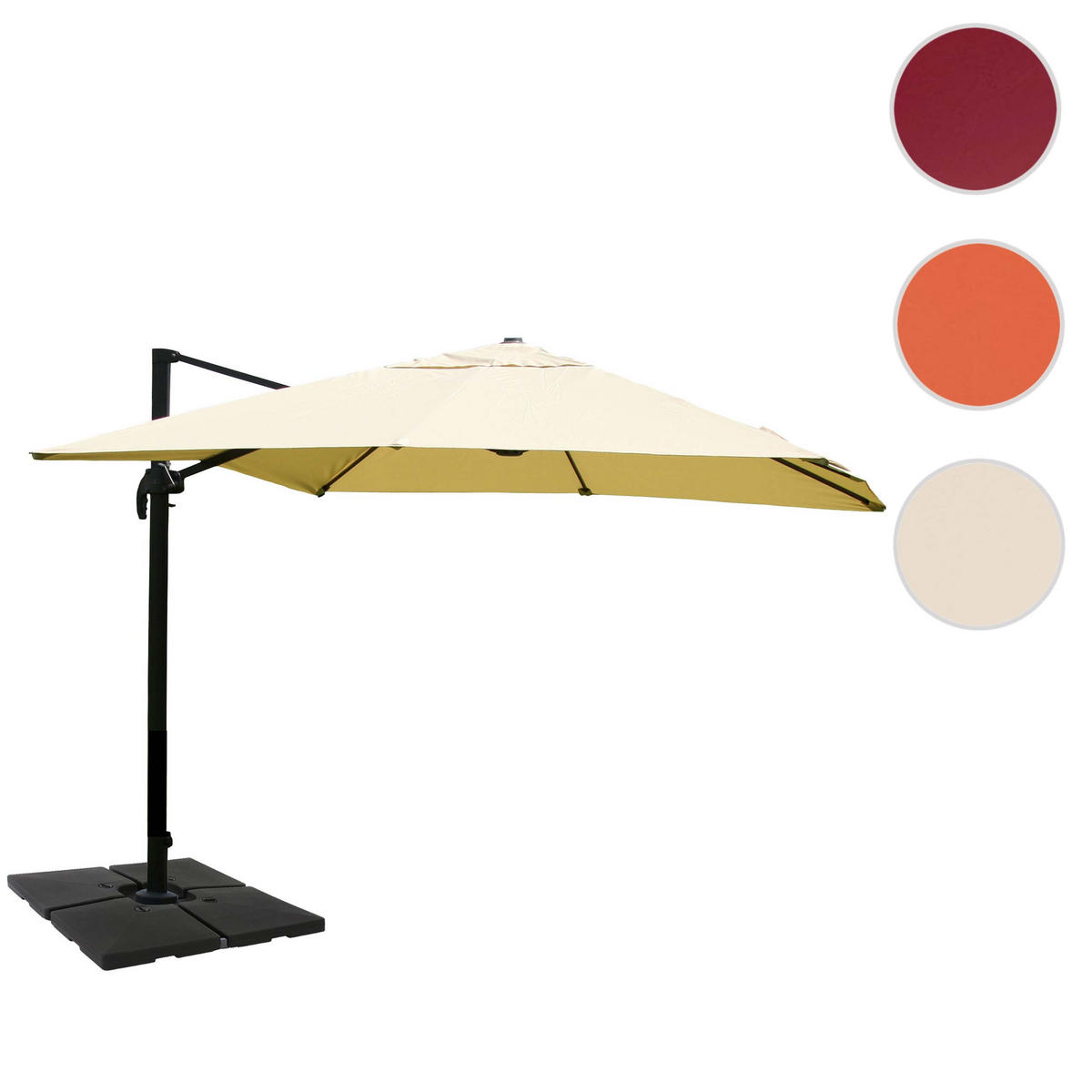 AMPELSCHIRM Cremeweiß 300/400 cm - Weiß, Textil (400/300cm) - MCW