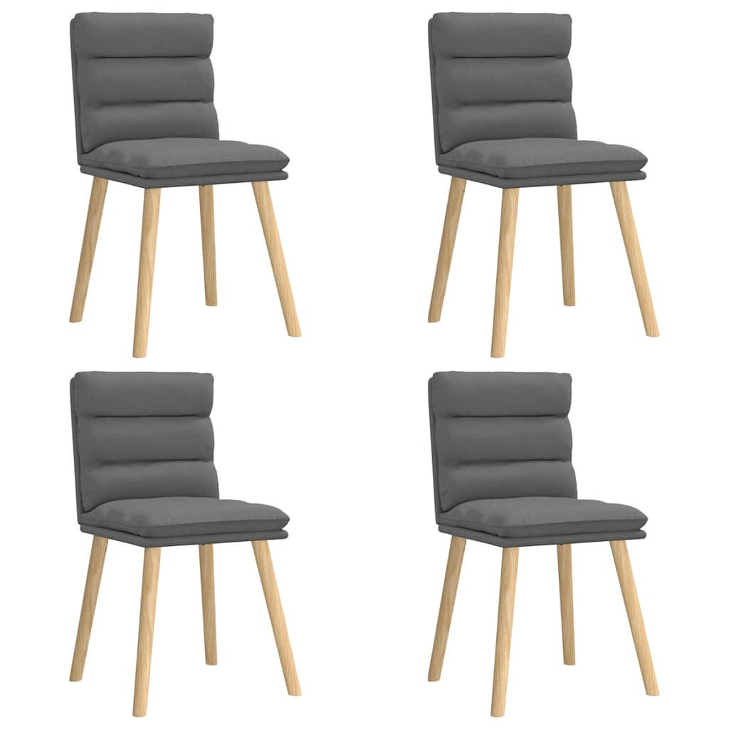 ESSZIMMERSTÜHLE 4 Stk. Dunkelgrau Stoff 45*54*86cm - Dunkelgrau, Metall (45/86/54cm) - ZMH