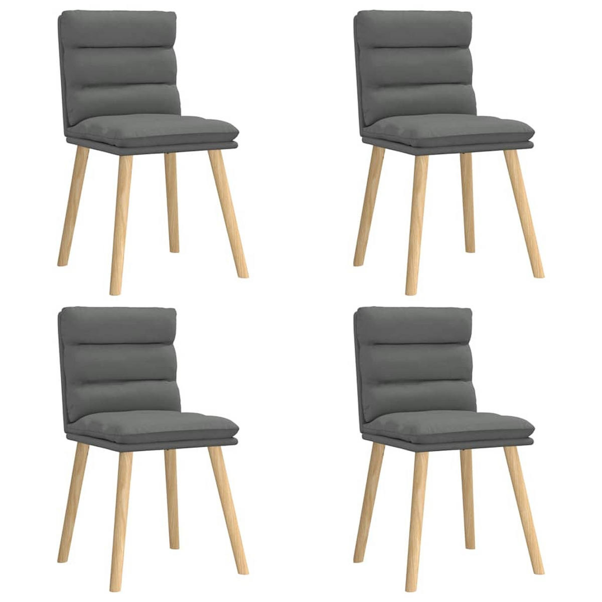 ESSZIMMERSTÜHLE 4 Stk. Dunkelgrau Stoff 45*54*86cm - Dunkelgrau, Metall (45/86/54cm) - ZMH