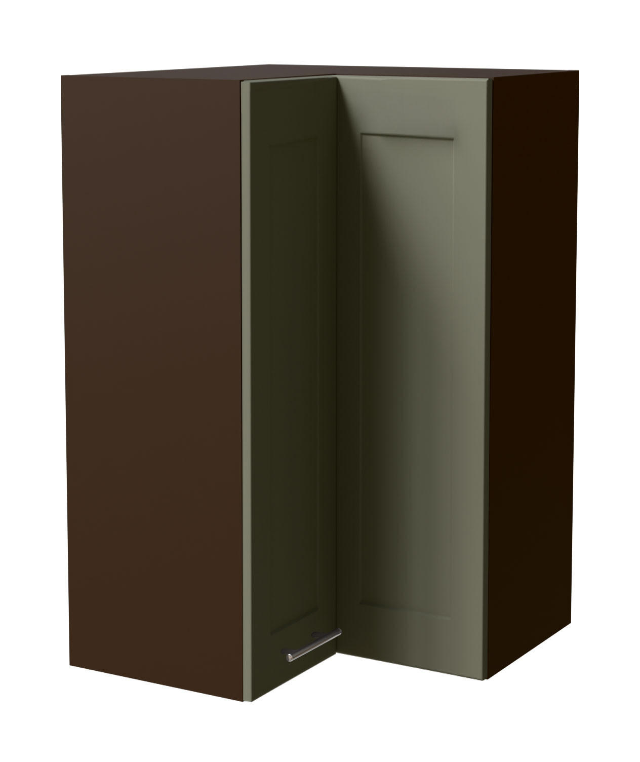 ECKHÄNGESCHRANK Oslo W14/60 Lava / Reed Green Matt 60 / 60 / 96cm - Dunkelgrau/Grün, Holz/Holzwerkstoff (60/96/60cm) - Feldmann-Wohnen