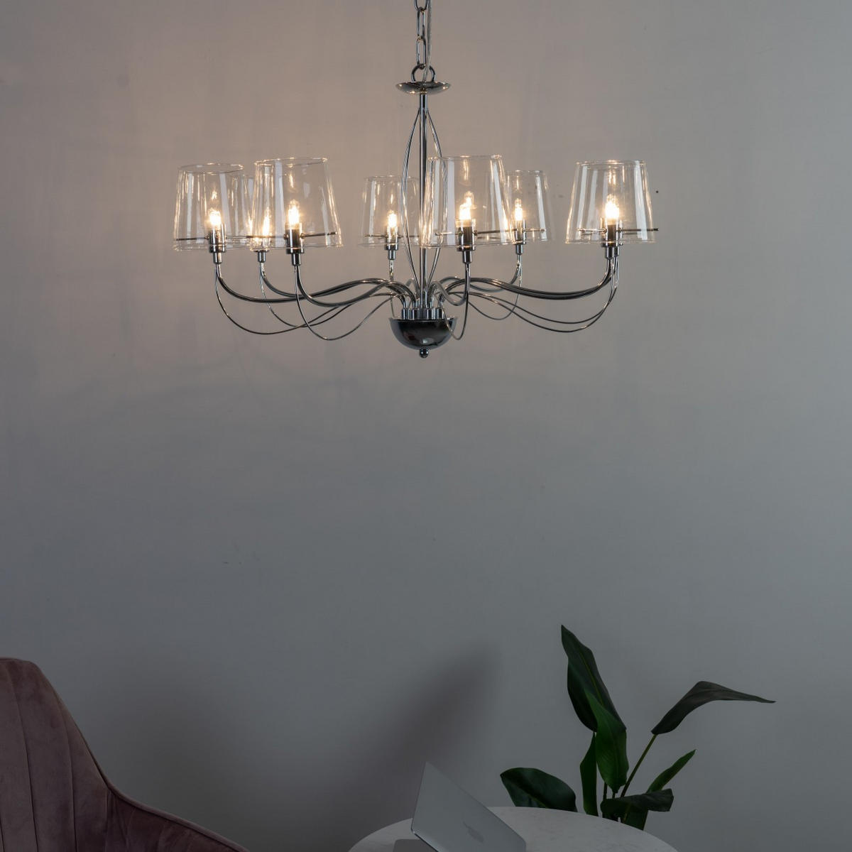 KRONLEUCHTER Matane, Transparant, 42cm - Transparent, Glas (42/62/42cm) - KOSILUM
