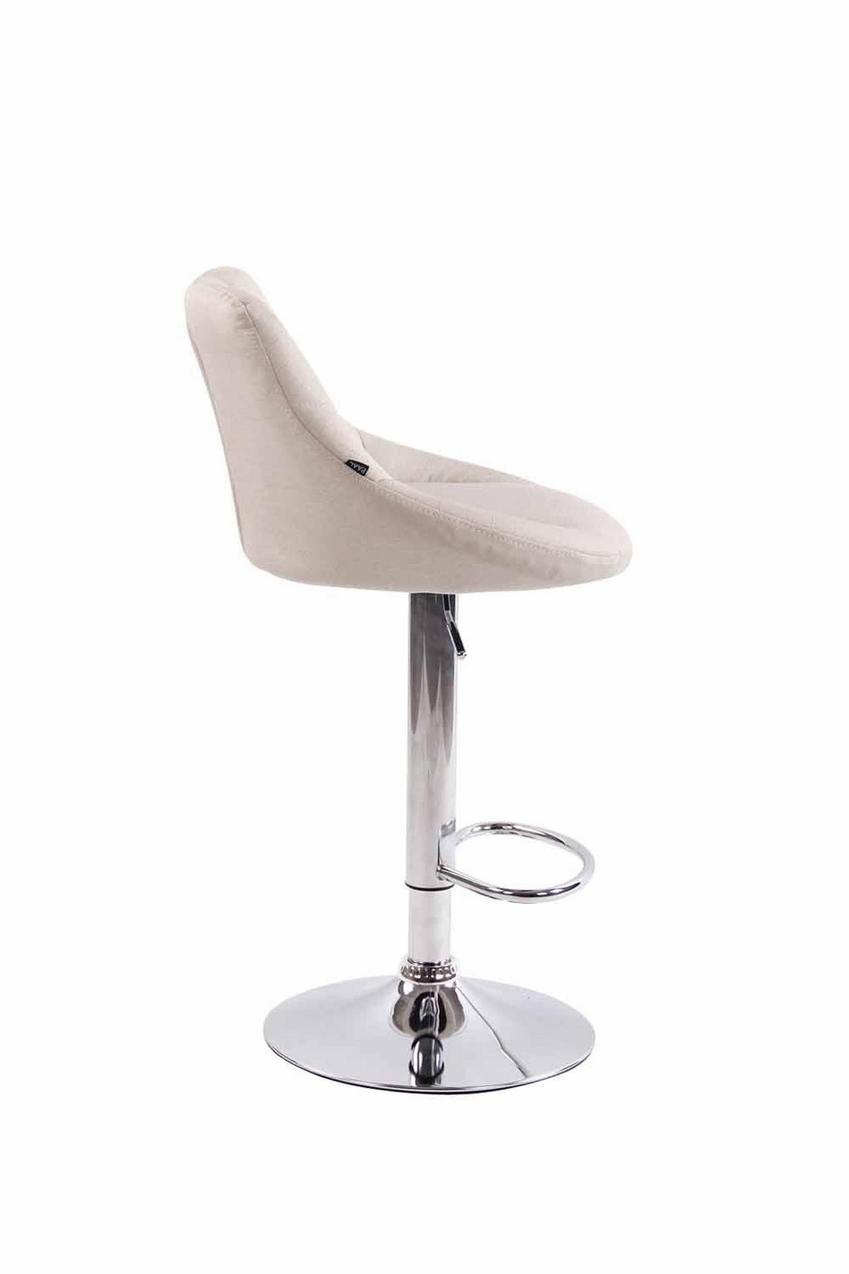 BARHOCKER 2er Set Stoff creme - Chromfarben/Creme, Textil/Metall (46/83/49cm) - CLP