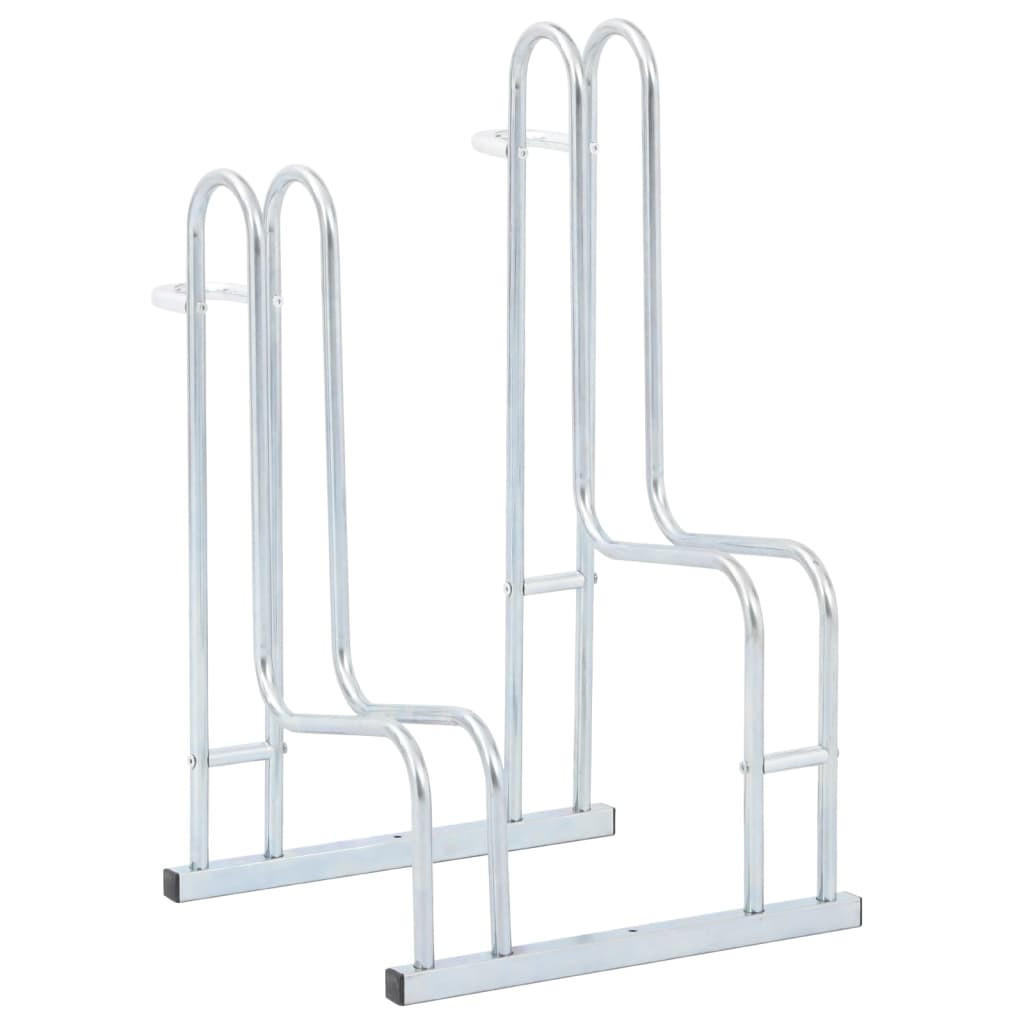 FAHRRADSTÄNDER Für 2 Fahrräder Freistehend Verzinkter Stahl - Silberfarben, Metall (40/73/43.5cm) - vidaXL