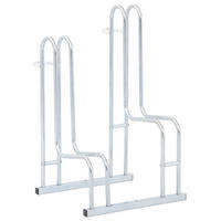 FAHRRADSTÄNDER Für 2 Fahrräder Freistehend Verzinkter Stahl - Silberfarben, Metall (40/73/43.5cm) - vidaXL