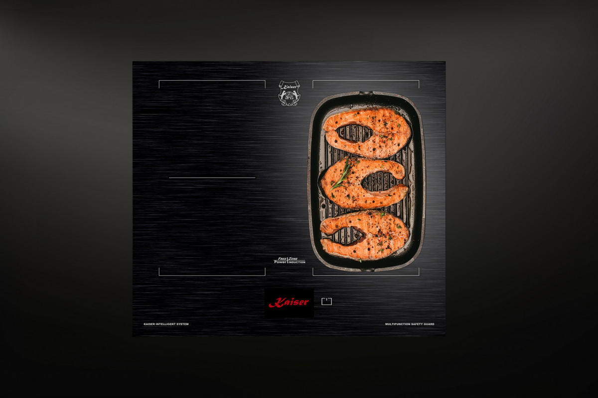 BACKOFEN-SET Elektro Einbaubackofen, 60 cm EH 6355 Em Sil+KCT 6140 FI Induktionskochfeld 60 cm - Schwarz, Metall (59.4/59.4/57.5cm) - Kaiser Küchengeräte