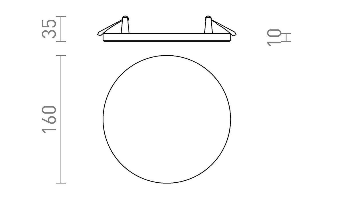 EINBAULEUCHTE BJORK R 16 Schwarz 12 W - Schwarz, Metall (16/16/2cm) - Rendl