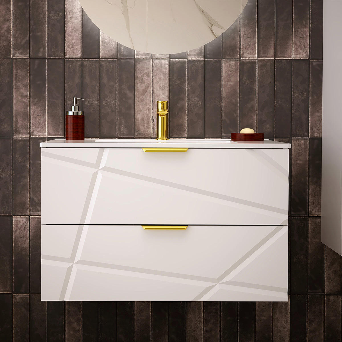 DONJI ELEMENT ZA UMIVAONIK 80cm Aurora Bijeli - bijela, drvni materijal (80/50/45.8cm) - Petits-meubles