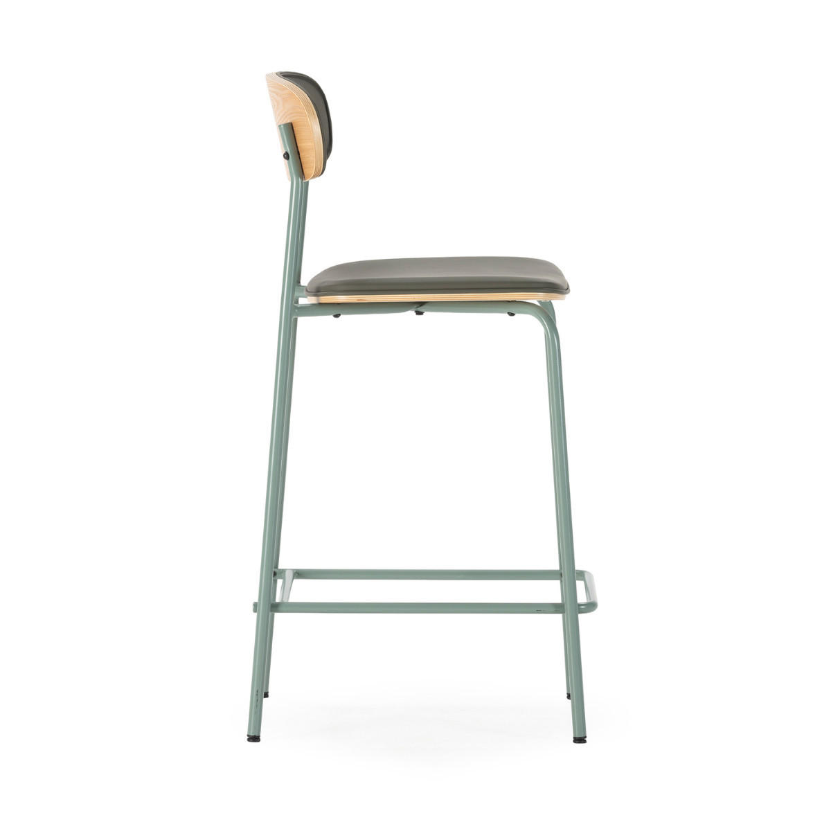 HOCKER 2er-Set aus Kunstleder mit Metallfüßen 41/95/50 cm - Grün, Metall (41/95/14cm) - Calicosy
