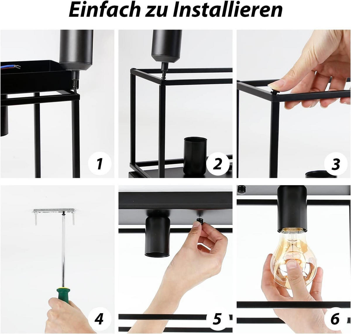 DECKENLEUCHTE Ignaz 40/20/15 cm - Schwarz, Metall (40/20/15cm) - Nettlife