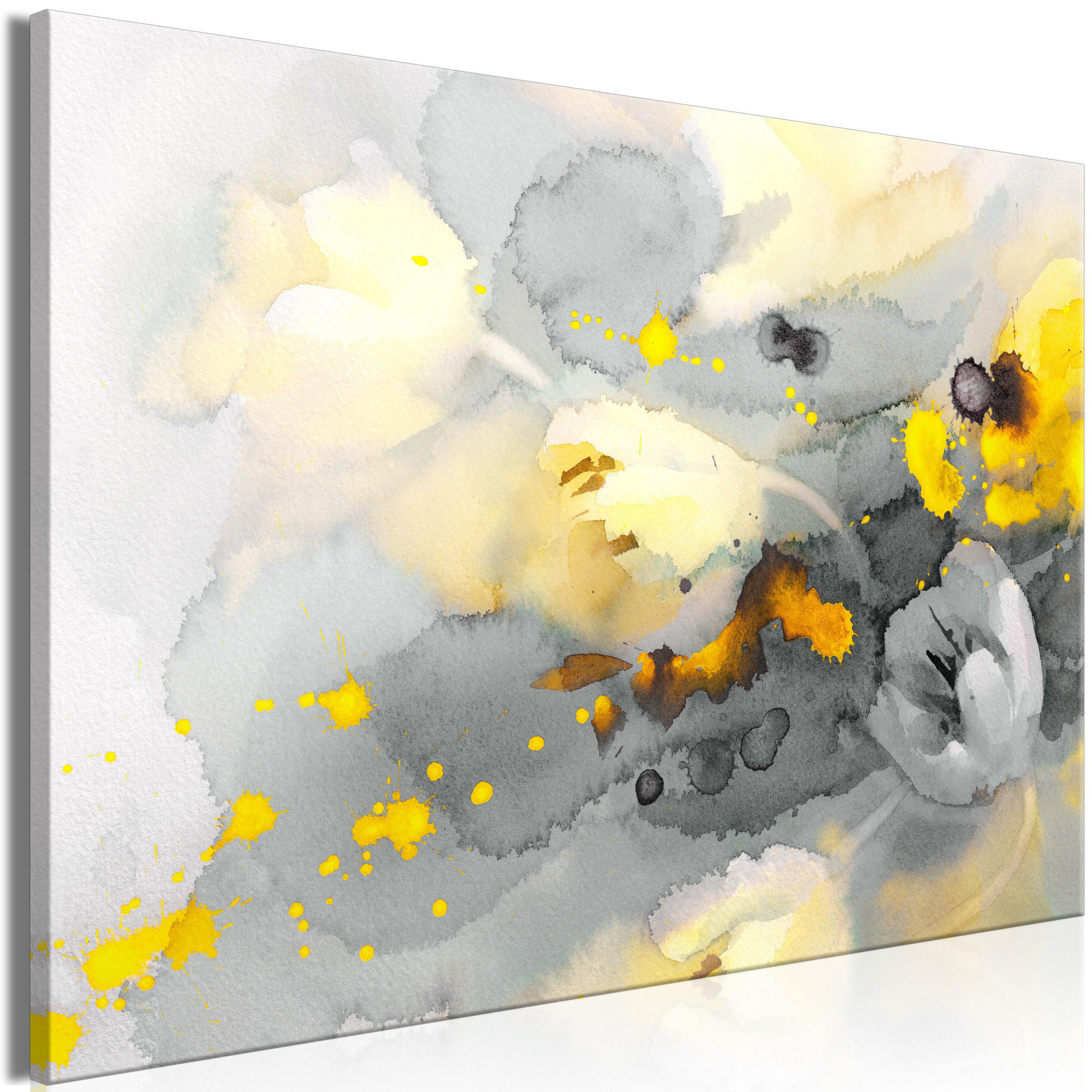 KUNSTDRUCK Grau 120/80 cm - Gelb/Grau, Textil (120/80cm) - KUNSTLOFT