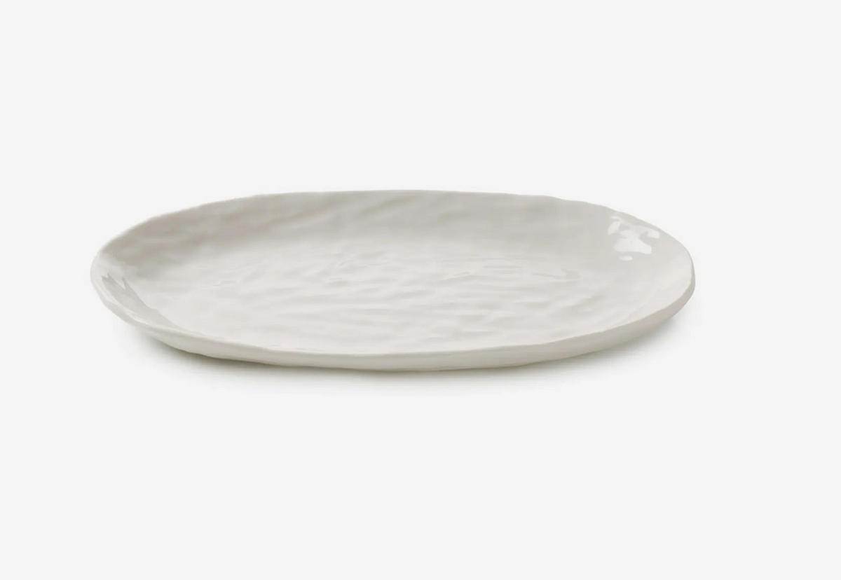 TELLER OVAL YLI 24.5 CM Alabaster Weiss - Weiß, Keramik (24.5/13.5/2.3cm) - Revol Porcelaine France